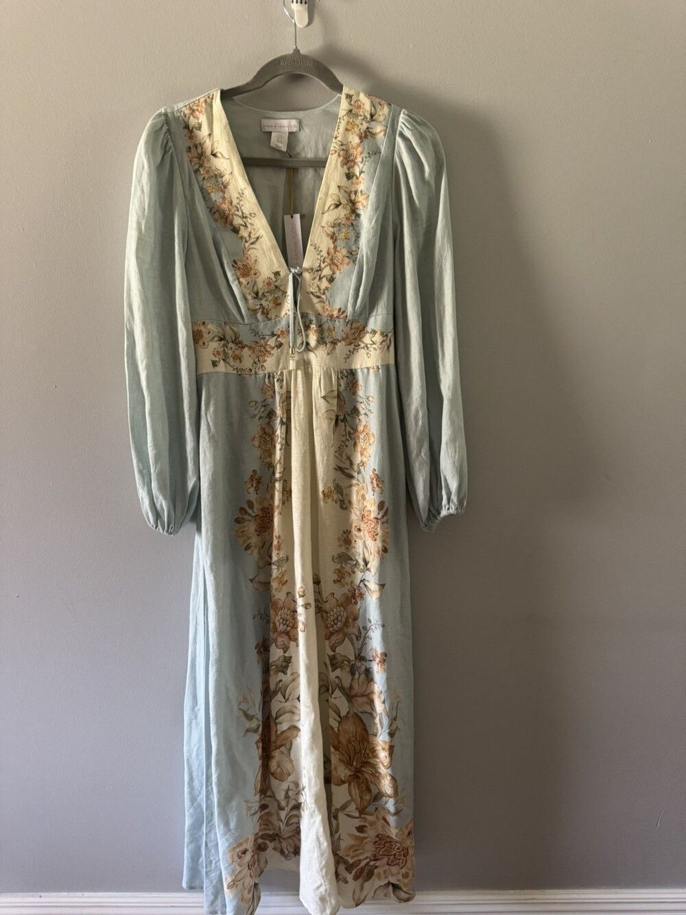 House of Harlow Maxi Linen  Boho Renaissance Spring Wedding Guest Dress XS